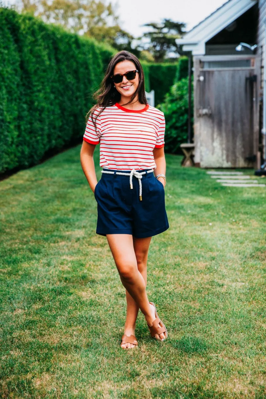 Sale Kiel James Patrick Newport Blues Linen Shorts