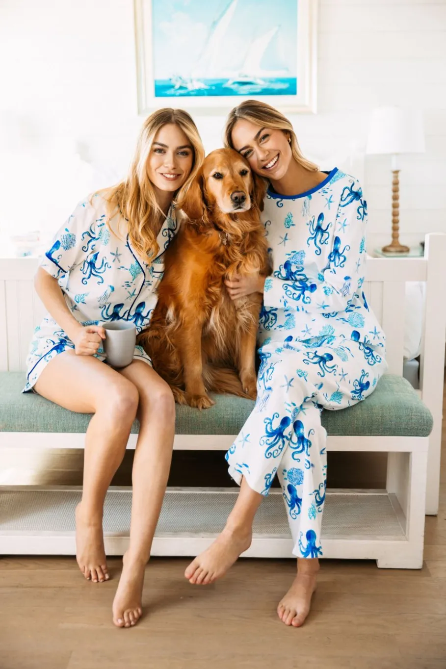 Online Kiel James Patrick Octopus Garden Drawstring Shorts Pajama Set