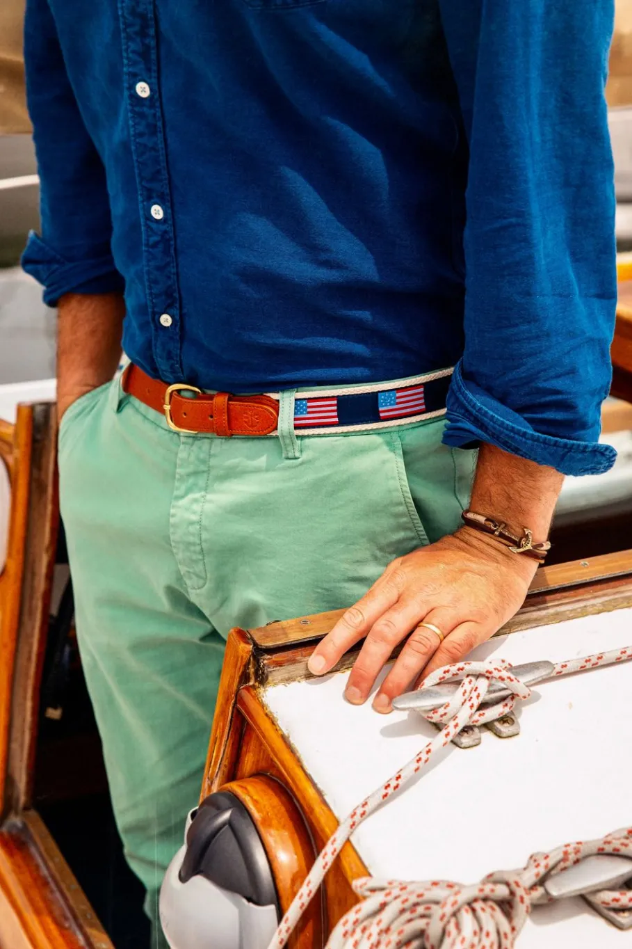 Outlet Kiel James Patrick Old Glory Ribbon Belt
