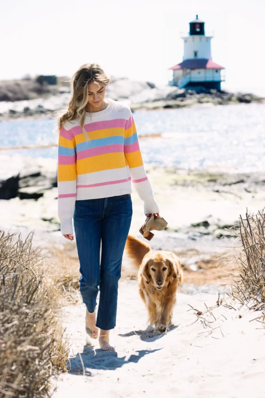 New Kiel James Patrick The Sunset Striped Sweater